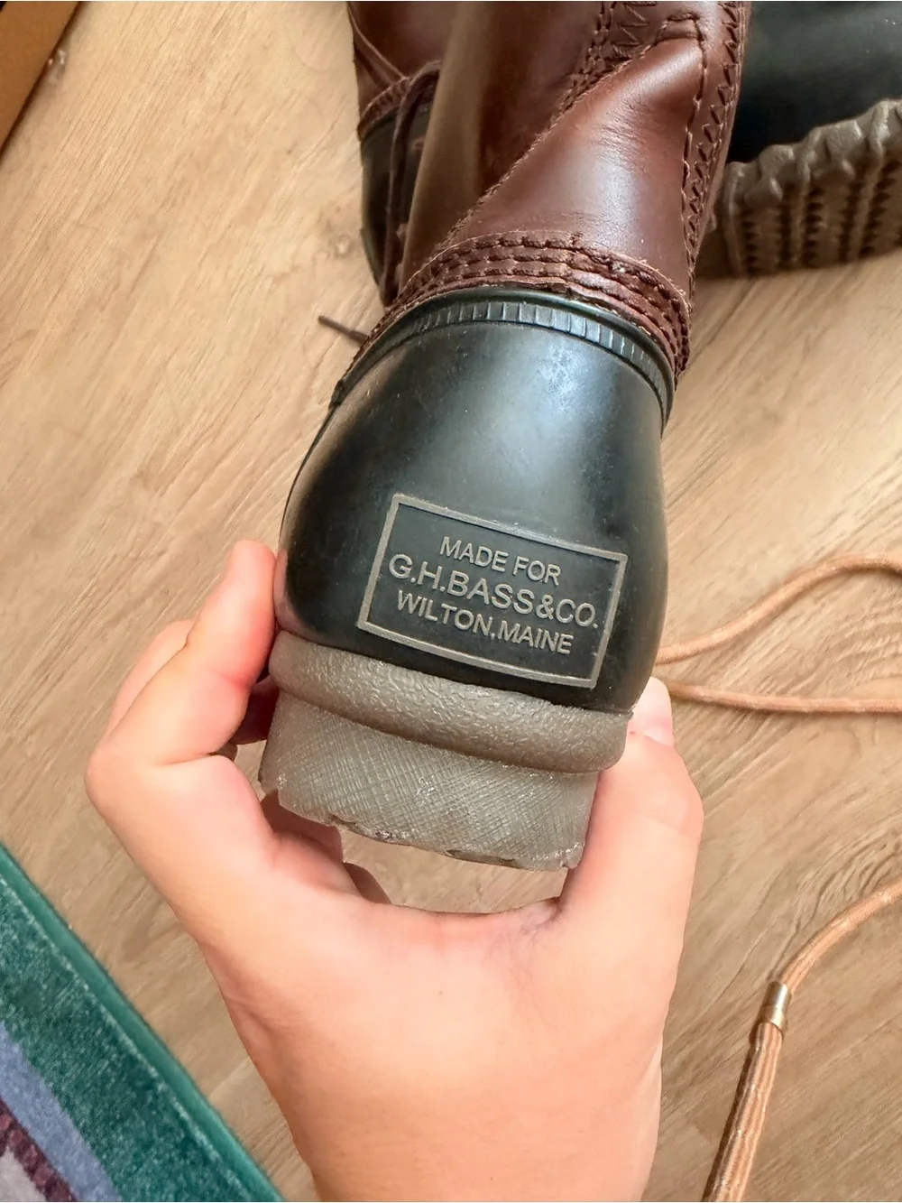 G.H. Bass & Co. Black and Brown Men's Lace-Up Duck Boots